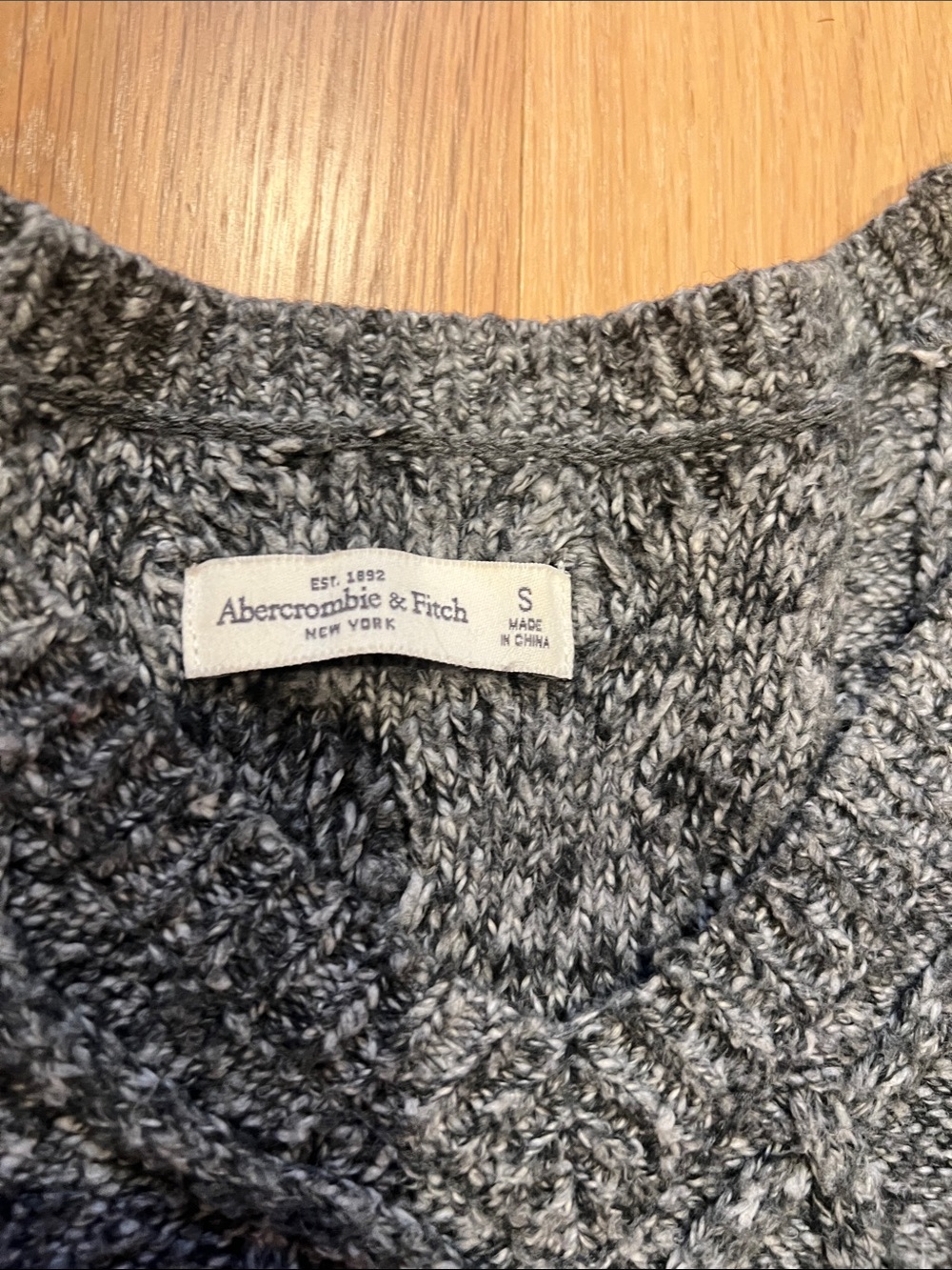 Abercrombie and Fitch - Women's Gray Cable-Front Crewneck Sweater Dress - Picture 2 of 4
